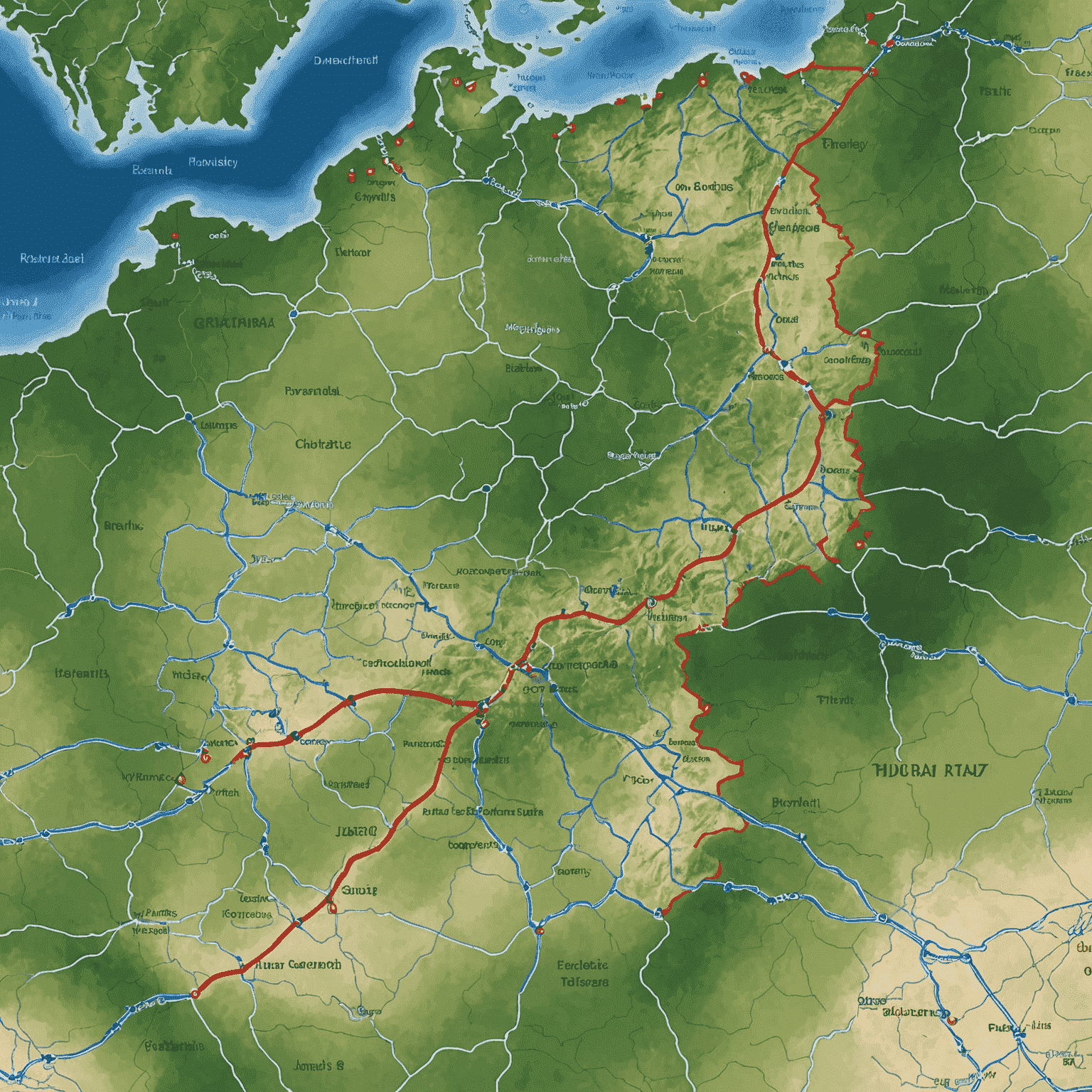 Eine Karte, die das von Asfinag verwaltete Straßennetz in Deutschland, Ungarn, Österreich und Tschechien zeigt