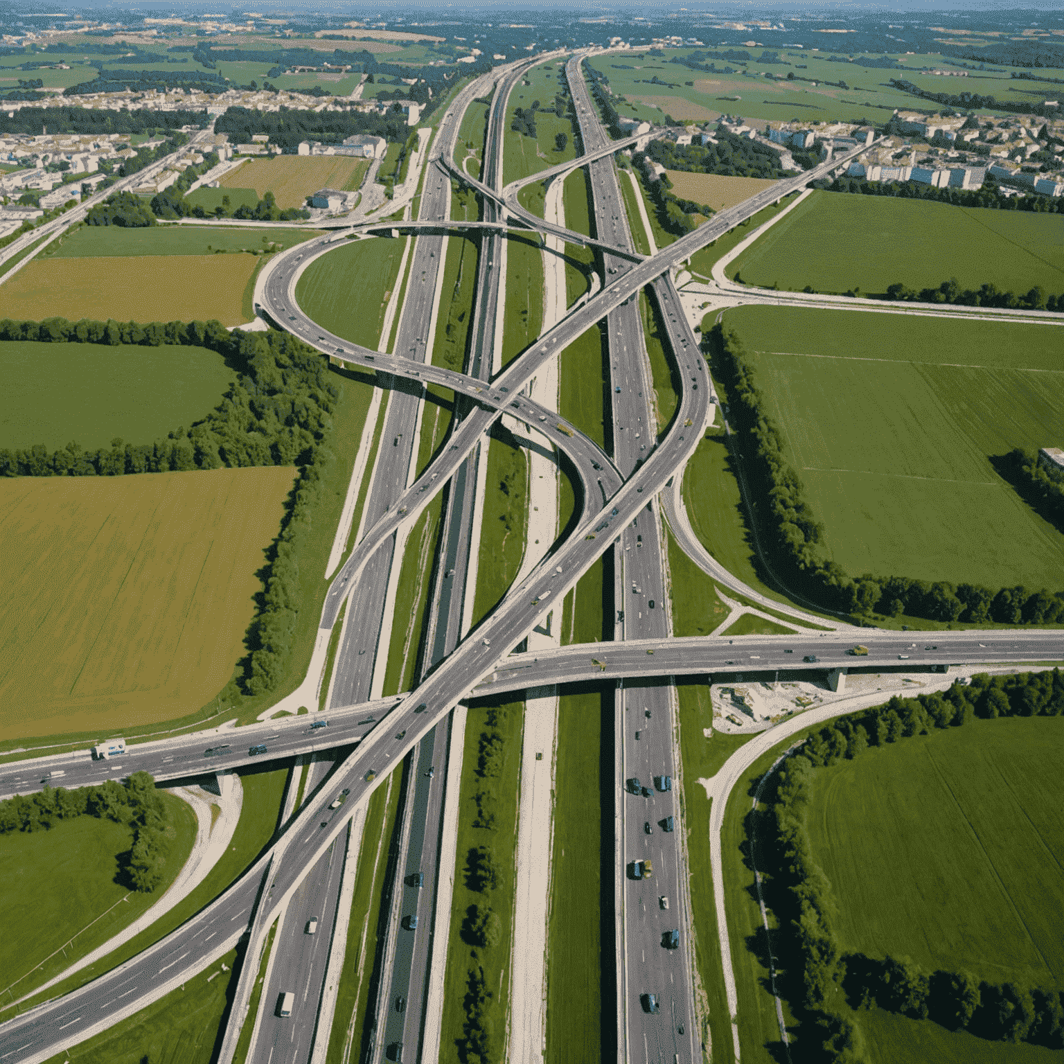 Luftaufnahme einer Autobahnbaustelle auf der A1 zwischen Wien und Linz mit Baufahrzeugen und Verkehrsbeschränkungen